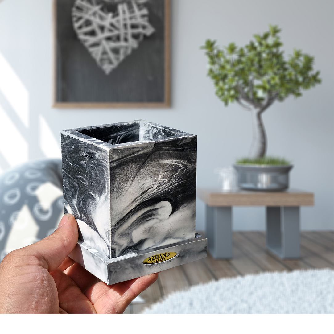 Azhand Aesthetic – Stone Holder with Soft Marble Patterning