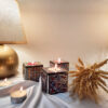 Persian Wooden Cube Tealight Holder Tile Hami