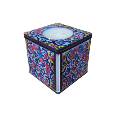 Persian Wooden Cube Tealight Holder Tile Samira