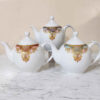 Porcelain Serving Teapot White with Intricate Design Zarineh