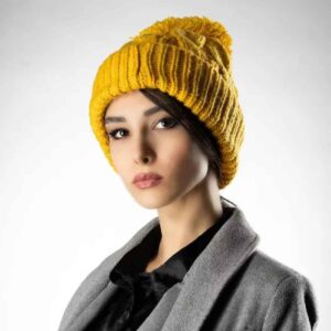 Women's Knitted Beanie Hat for Winter Model Bubble