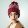 Women's Knitted Winter Beanie - Model Zigzag