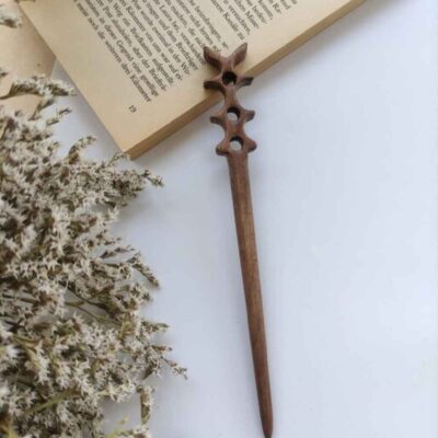 Wooden Hair Stick Hand Carved Large Size for Women