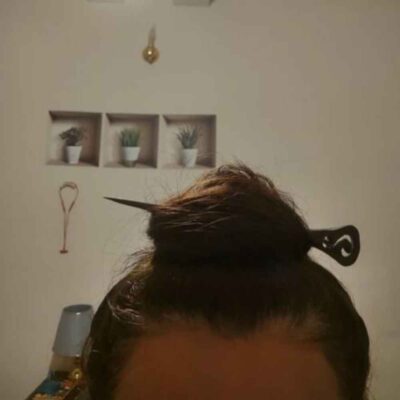 Wooden Hair Stick Handcrafted Matter Curved S Design for Women