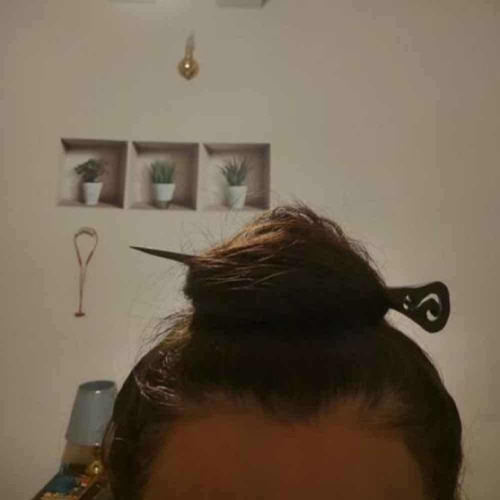 Wooden Hair Stick Handcrafted Matter Curved S Design for Women