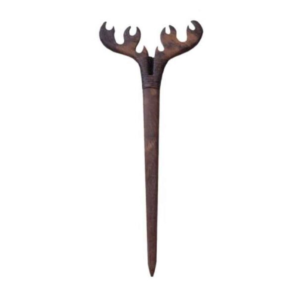 Wooden Hair Stick Handcrafted Matter Deer Horn Design Large Size
