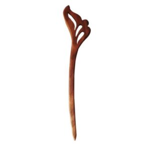 Wooden Hair Stick Handcrafted Matter Wing Design Large Size