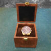 Wooden Watch Box with Synthetic Leather Cover - Single Slot