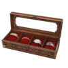 Wooden Watch Box with Velvet Pillows - 4 Slots