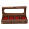 Wooden Watch Box with Velvet Pillows - 4 Slots