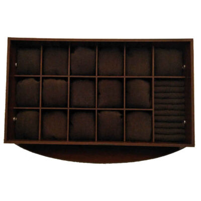 Wooden Watch Display Box – 16 Slots with Pillows