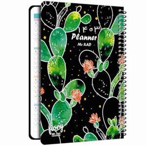 1403 Persian Daily Planner Calendar Notebook Cactus Pattern