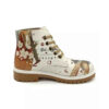 Graffiti Print Ankle Boot for Women – Synthetic Leather & Roper Heel