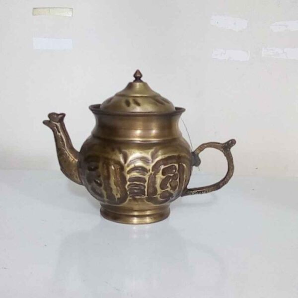 Persian Brass Teapot Handcrafted with Elegant Etched Design Hakhamanesh