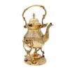 Brass Teapot & Warmer Hand-Engraved with Elegant Etched Design