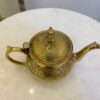 Persian Brass Teapot Handcrafted with Elegant Floral Design Lux