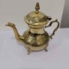 Brass Teapot Hand-Engraved with Elegant Etched Design Peacock