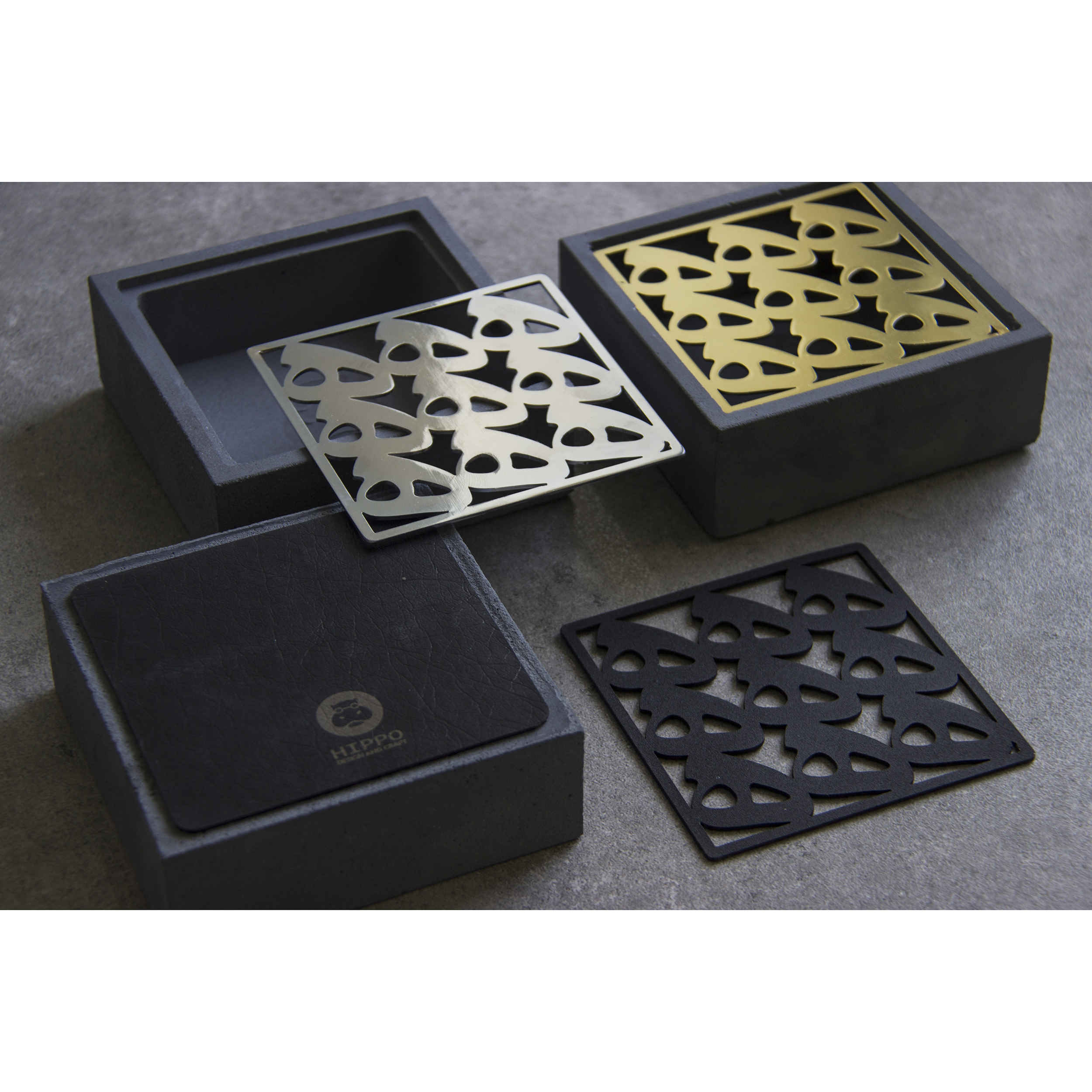 Persian Cement Ashtray – Square Modern Design Letter H