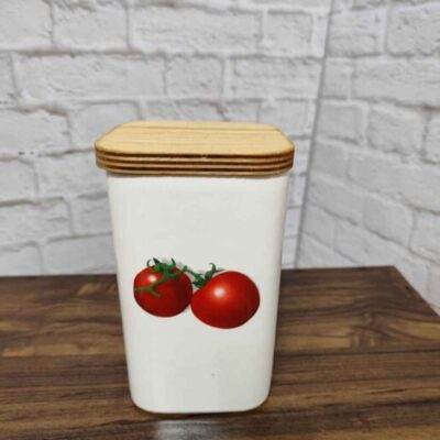 Ceramic Canister Jar for Storing Tomato Paste White Color