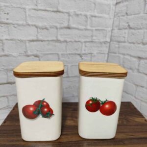 Ceramic Canister Jar for Storing Tomato Paste White Color