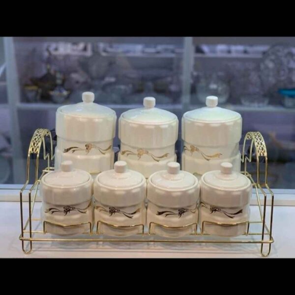 Ceramic Storage Jar - Stylish Storage for Coffee, Tea, & More, Embossed Emilia