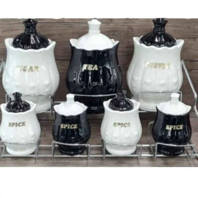Ceramic Storage Jar – Stylish Storage for Coffee, Tea, & More, Embossed Negaran