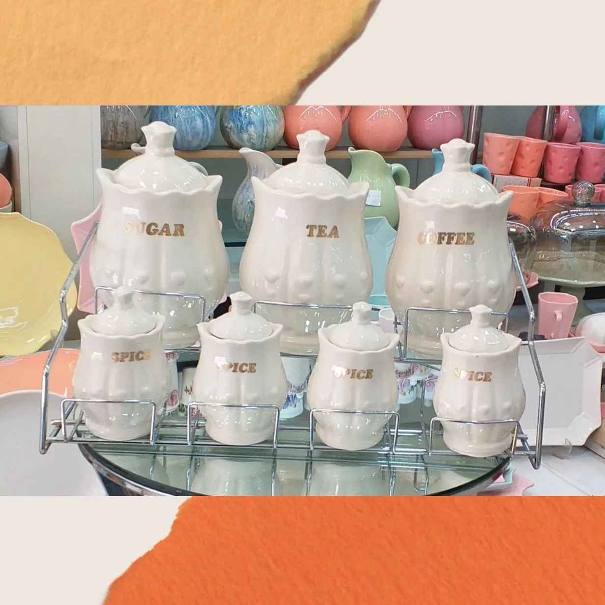 Ceramic Storage Jar – Stylish Storage for Coffee, Tea, & More, Embossed Negaran