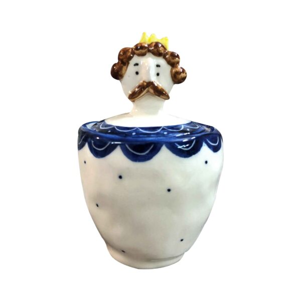 Ceramic Sugar Bowl with Lid Artistic Style Doll King