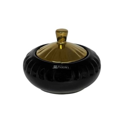Ceramic Sugar Bowl with Golden Lid
