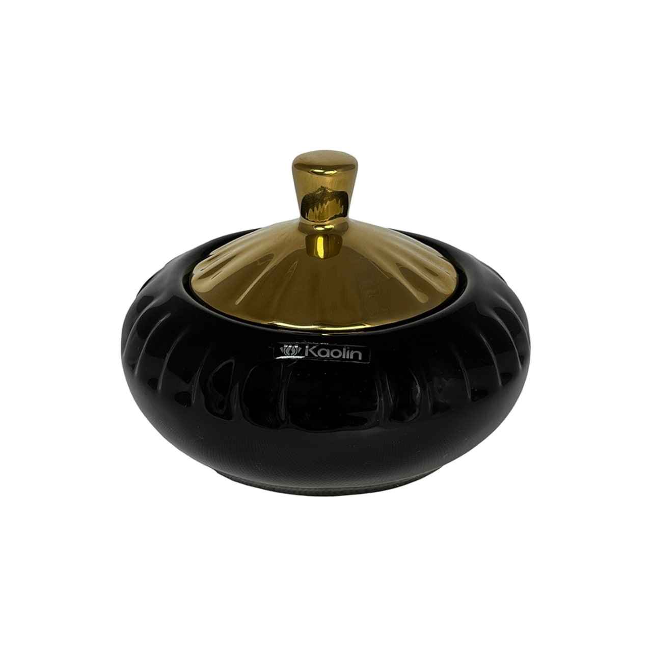 Ceramic Sugar Bowl with Golden Lid