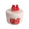 Ceramic Sugar Bowl with Lid Artistic Style Pomegranate Design