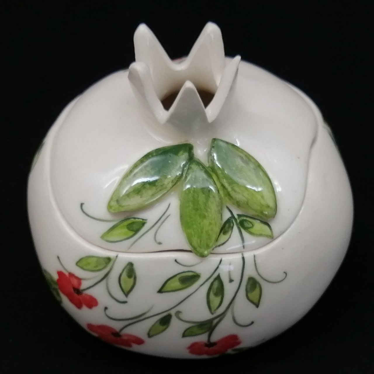 Ceramic Sugar Bowl with Lid Artistic Style Floral