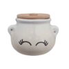 Ceramic Sugar Bowl with Lid Artistic Style Eyelash Pattern