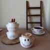 Ceramic Sugar Bowl with Lid Artistic Style Nice Day