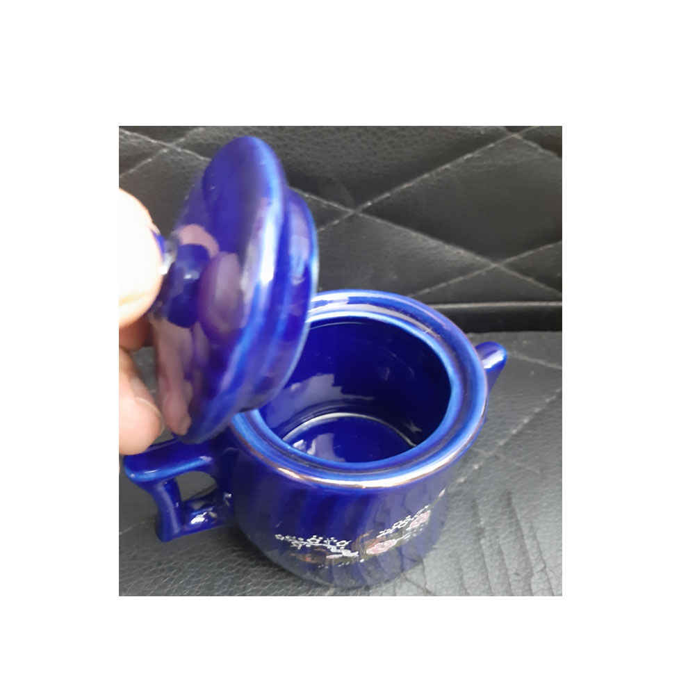 Ceramic Sugar Bowl with Lid Artistic Style Gol & Morgh