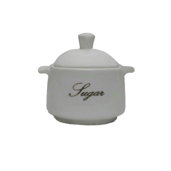 Ceramic Sugar Bowl with Lid Artistic Style