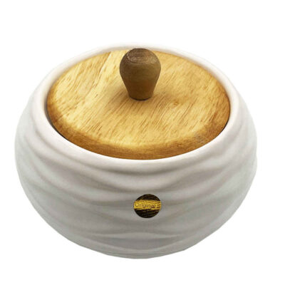 Ceramic Sugar Bowl with Lid Artistic Style Almas
