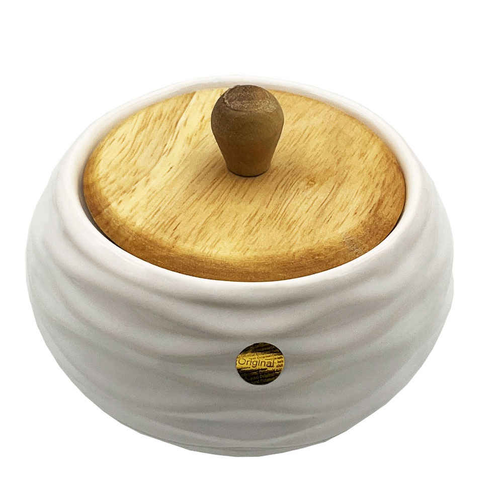 Ceramic Sugar Bowl with Lid Artistic Style Almas