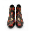 Graffiti Print Chelsea Boots – Synthetic Leather with Floral Design