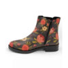 Graffiti Print Chelsea Boots – Synthetic Leather with Floral Design