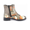 Graffiti Print Chelsea Boots – Synthetic Leather with Floral Pattern