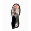 Graffiti Print Chelsea Boots – Synthetic Leather with Flower Design