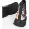 Graffiti Print Chelsea Boots – Synthetic Leather with Flower Design