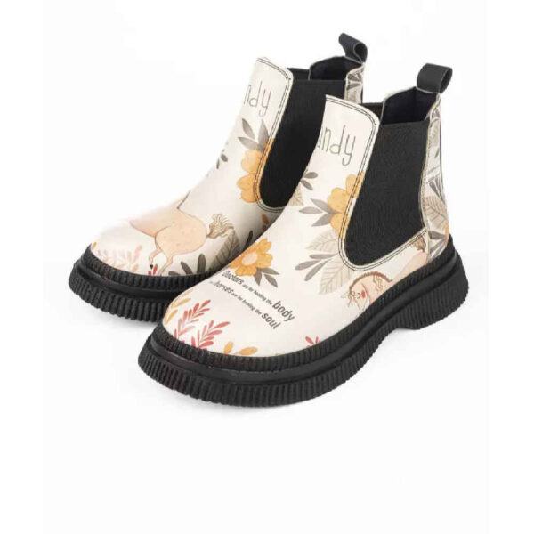 Graffiti Print Chelsea Boots – Synthetic Leather with Horse Pattern
