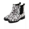 Graffiti Print Chelsea Boots – Synthetic Leather with Zipper