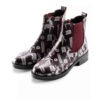 Graffiti Print Chelsea Boots – Synthetic Leather with Deer Pattern