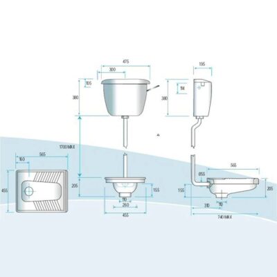 Mariana Squat Toilet Cistern Flush Tank – High Efficiency Water Saver
