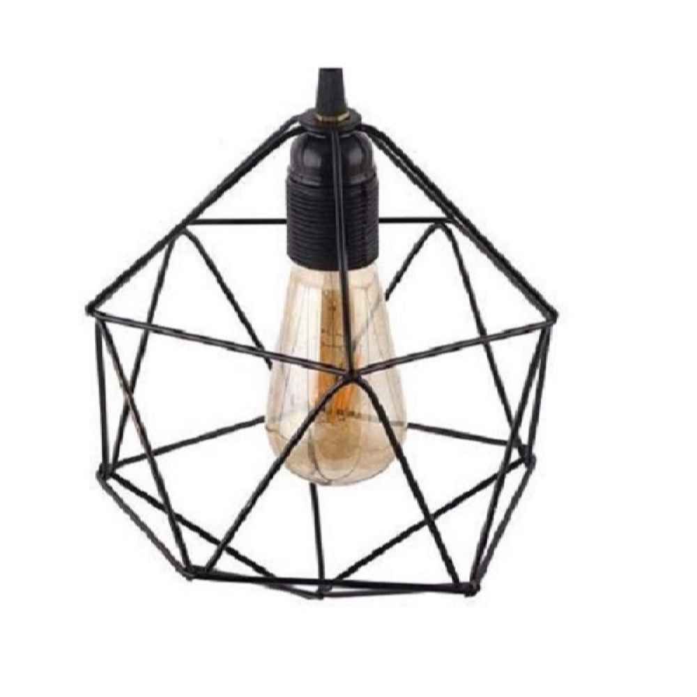 Metal Cluster Pendant Light with Metal Cage Lampshade Flush Mount