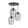 Metal Cluster Pendant Light With Black Metal Cage Lampshade