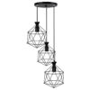 Metal Cluster Pendant Light with Metal Cage Shade Model Geometric